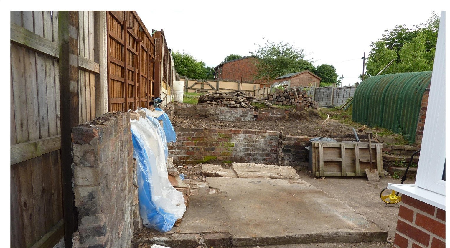 Before the terraced garden landscaping work in Caldwell