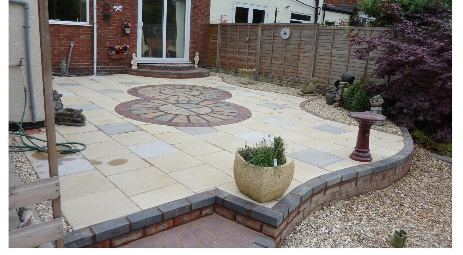 Completed circular paved patio in Oldbury