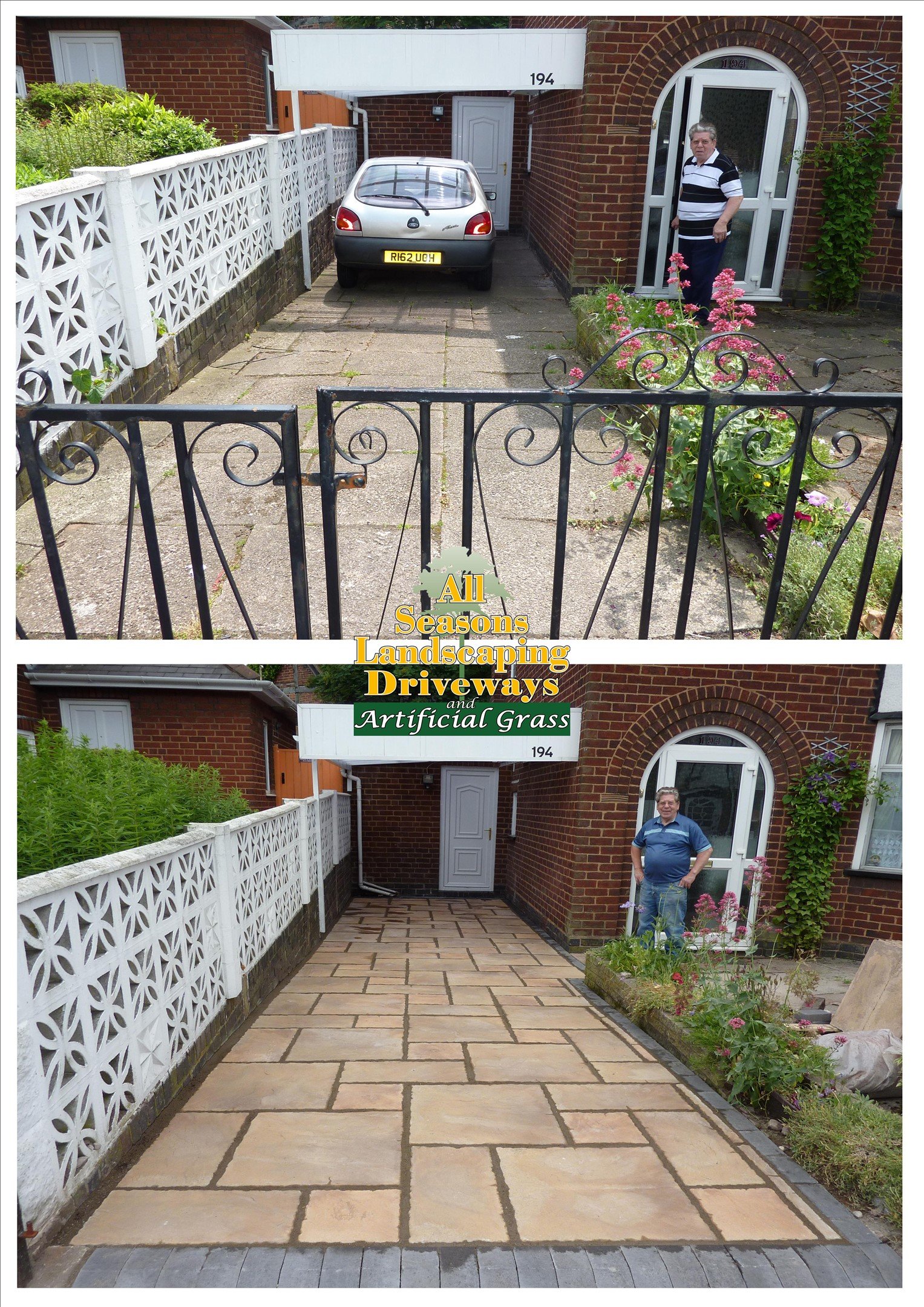 A new block paving driveway in Sutton Coldfield with a contrast border, photographed at handover.